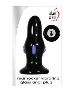 Adam & Eve Rear Rocker Glass Anal Plug - Black
