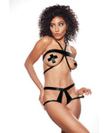 Conjunto de lencería negra seductora Kitten Cherry