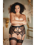 Allure High Waisted Lace Garter & G-string Set