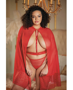Allure Lace & Mesh Cape with Attached Waist Belt - Featured Product Image