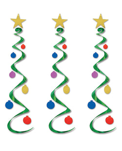 Beistle Christmas Tree Whirls Juego de 3 - Elegancia festiva para su hogar