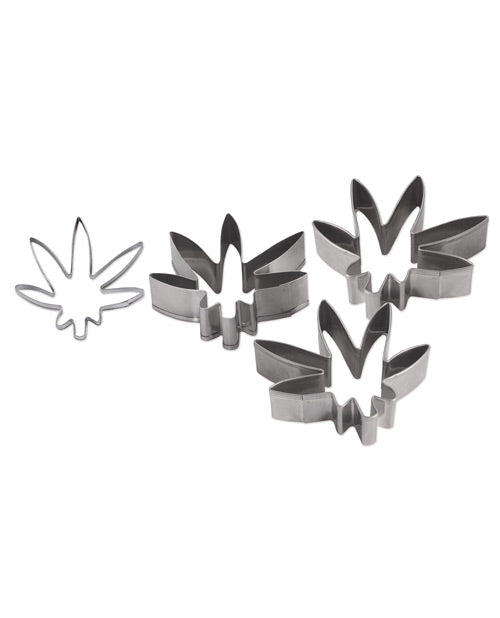 Stainless Steel Weed Leaf Cookie Cutters Product Image.