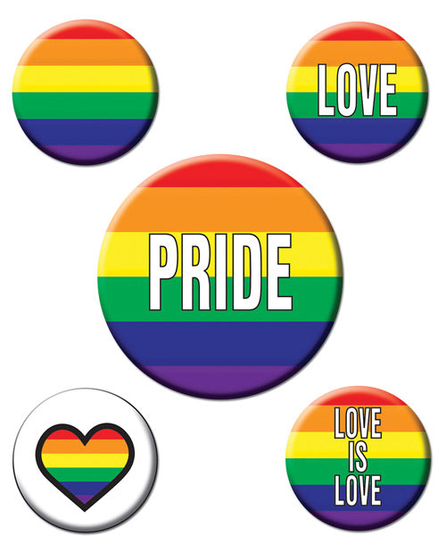 Rainbow Pride Party Buttons Set from Beistle - featured product image.