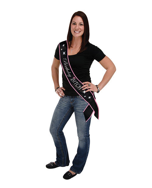 Beistle Birthday Bitch Satin Sash Product Image.