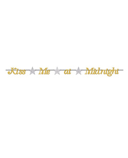 Beistle Glittery Midnight Kiss Streamer - A Dazzling Gold/Silver Elegance for New Year's Eve