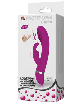 Pretty Love Christ Come Hither Rabbit - 7 Function Fuchsia Dual Motor Vibrator - Featured Product Image