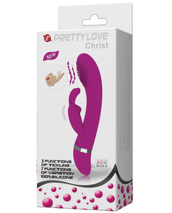 Pretty Love Christ Come Hither Rabbit - 7 Function Fuchsia Dual Motor Vibrator