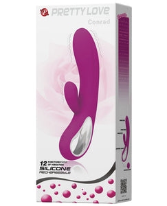 Pretty Love Elmer Rabbit 12-Function Vibrator with Handle - Fuchsia