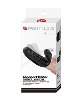 Pretty Love Abbott Double Finger Sleeve - Black: Elevate Your Foreplay Experience - Featured Product Image