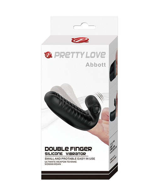 Pretty Love Abbott Double Finger Sleeve - Black: Elevate Your Foreplay Experience Product Image.