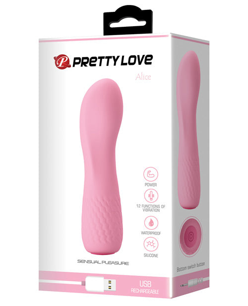 Pretty Love Alice Mini Vibe 12 Function - Flesh Pink Product Image.