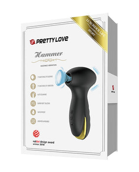 Pretty Love Hammer Sucking &amp; Vibrating - Dispositivo de placer sensorial negro y dorado - Featured Product Image