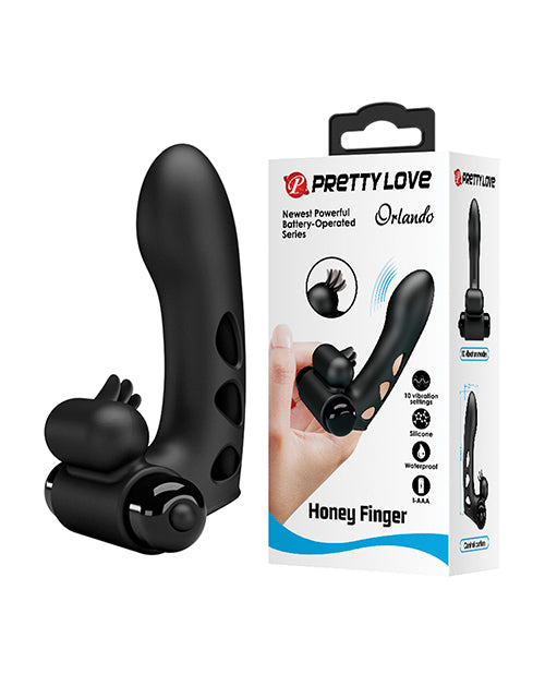 Pretty Love Orlando Honey Finger - Black: Explosive Orgasms On-the-Go! Product Image.