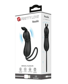 Pretty Love Rosalie Tethered Clit Stim - Black: Elegant Pleasure Accelerator - Featured Product Image