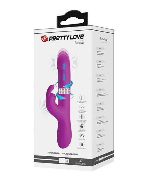 Experience Ultimate Pleasure with the Pretty Love Reese Thrusting Rabbit in Fuchsia Product Image.