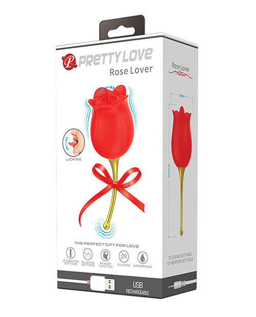 Vibrador de doble punta Pretty Love Licking Rose: máximo placer y elegancia - featured product image.
