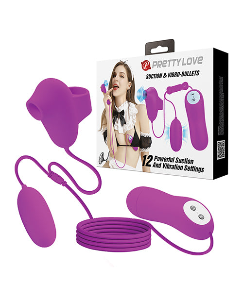 Pretty Love Doble Estimulación, Succión y Vibro Balas - Fucsia: Ultimate Pleasure Combo Product Image.