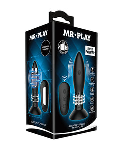 Mr. Play Rotating Bead Butt Plug - Black: Sensational Pleasure Combo