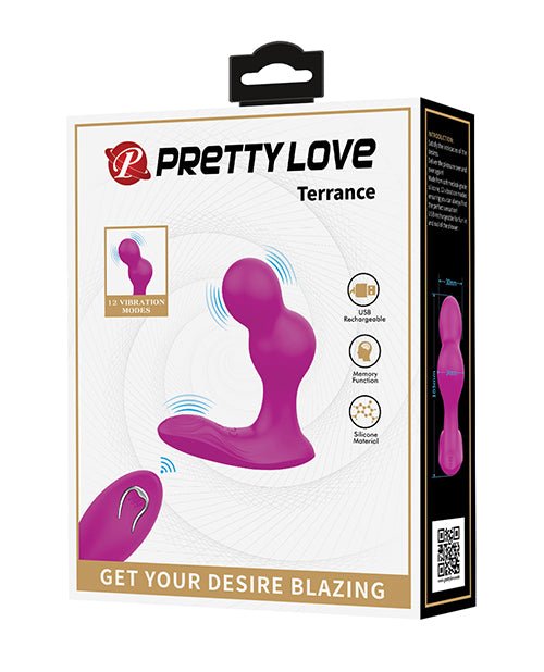 Estimulador dual Terrance Pretty Love en color fucsia - featured product image.