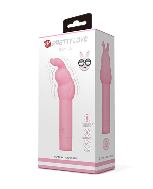 Pretty Love Gerardo Bunny Vibrator - Pink: 10 Vibration Modes, Easy One-Button Control, Travel-Friendly Size - featured product image.