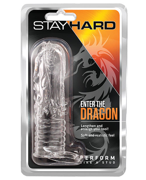 Blush Performance Dragon Penis Sleeve - Clear Product Image.