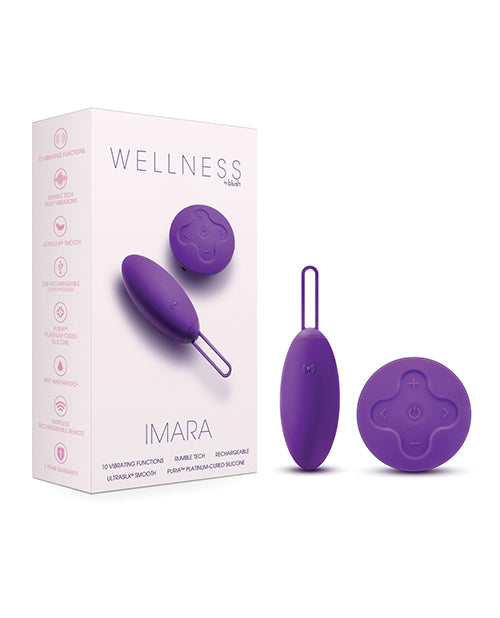 Blush Wellness Imara Vibrating Egg with Remote - Purple Product Image.