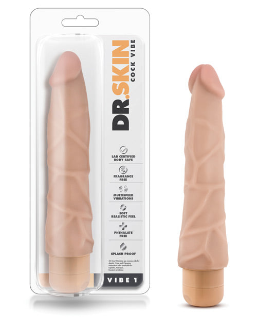 Dr. Skin Vibe #1 - Realistic 9-Inch Beige Vibrator Product Image.