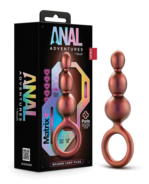 Blush Anal Adventures Matrix Beaded Loop Plug - Copper: Comfort, Safety, Pleasure - featured product image.