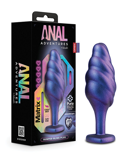 Tapón anal brillante con zafiro Matrix - featured product image.