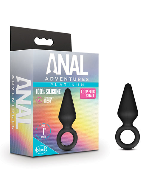 Blush Platinum Silicone Loop Plug - Small Black: Elevate Your Intimate Journey Product Image.