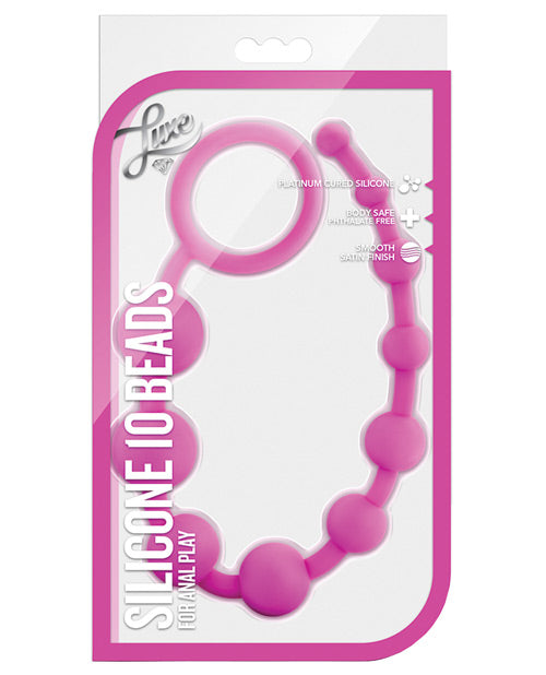 Blush Luxe Silicone Anal Beads - 10 Graduated Beads - featured product image.