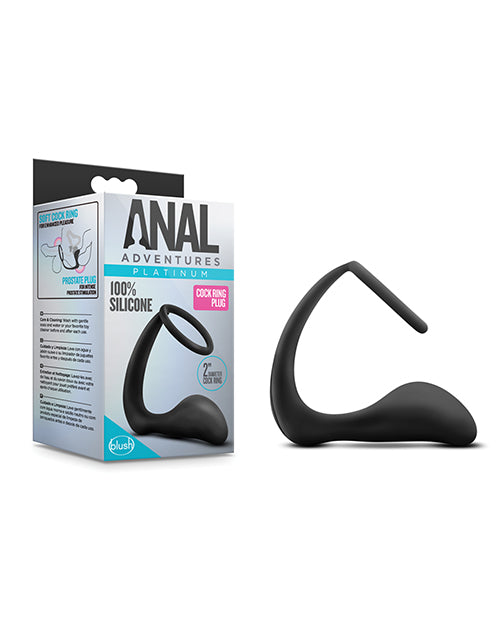 Anal Adventures Dual Stimulation Cock Ring Plug 🖤 Product Image.