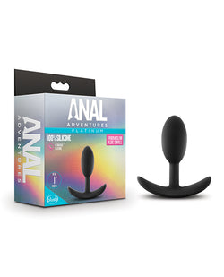 Blush Anal Adventures Platinum Silicona Vibra Slim Plug en Negro