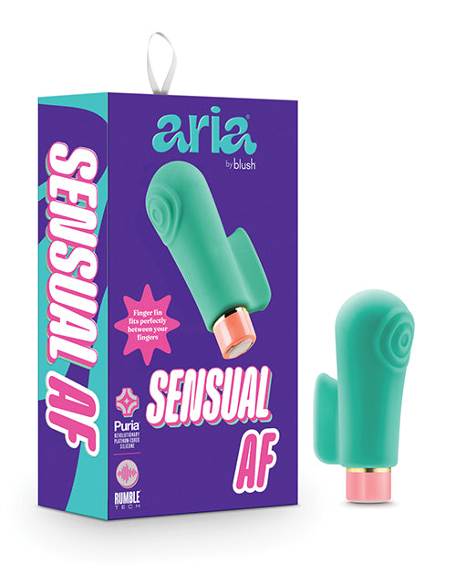 Blush Aria Sensual AF Teal Vibrator: 10 Functions, Waterproof, Curved Tip - featured product image.