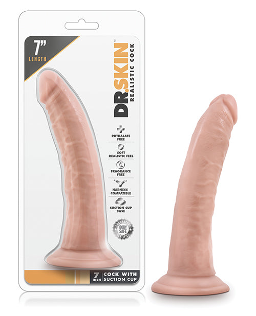 Dr. Skin 7" Realistic Dildo with Suction Cup - Vanilla - featured product image.