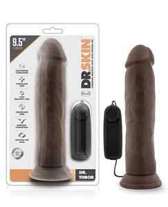 Dr. Skin Dr. Throb 9.5" Vibrating Cock - Chocolate Delight