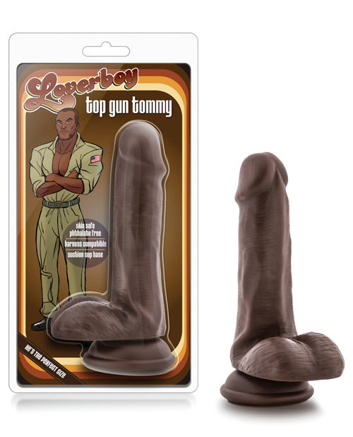 Blush Coverboy Top Gun Tommy 6" Realistic Cock - Chocolate Product Image.