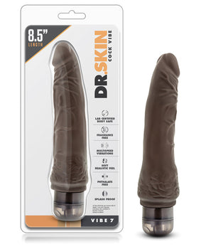 Dr. Skin Vibe 7 - Chocolate 8.5" Realistic Vibrating Dildo - Featured Product Image