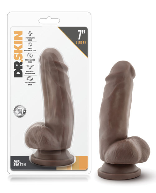 Dr. Skin Mr. Smith 7" Realistic Dildo - Chocolate Delight - featured product image.