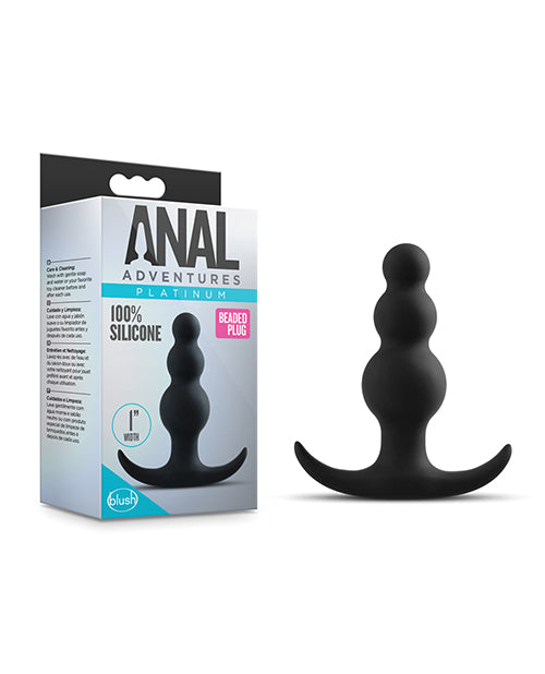 Blush Anal Adventures Beaded Plug - Black - featured product image.