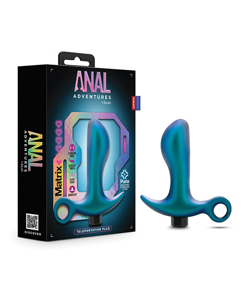 Placer celestial: Blush Anal Adventures Matrix Teleportation Plug en Lunar Blue - 10 configuraciones de vibración ajustables - featured product image.