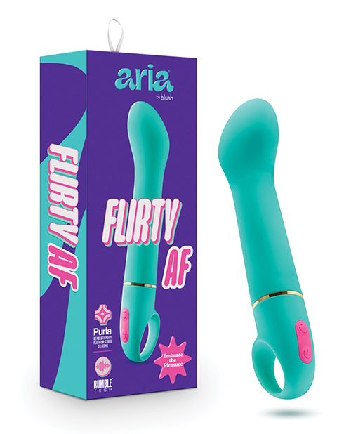 Blush Aria Flirty AF Teal Vibrator: 10 Functions, G Spot Stimulation Product Image.