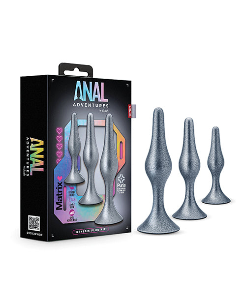 Blush Anal Adventures Matrix Genesis Plug Kit - Silver - featured product image.