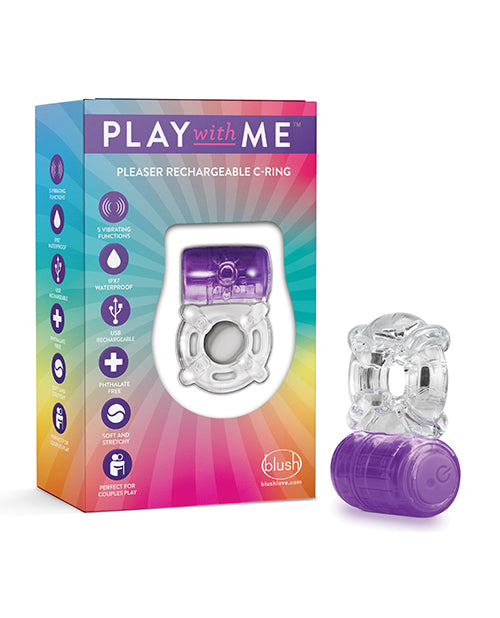 Blush Pleaser Rechargeable C Ring - Vibrant Purple Product Image.