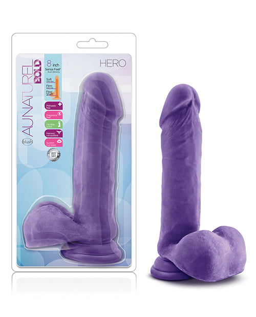 Blush Au Naturel Bold Hero 8" Realistic Purple Dildo - featured product image.