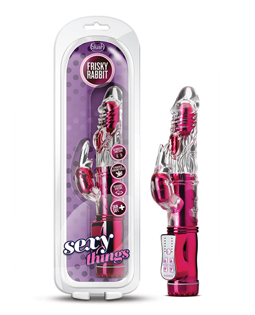 Blush Sexy Things Frisky Rabbit Pink Vibrator Product Image.