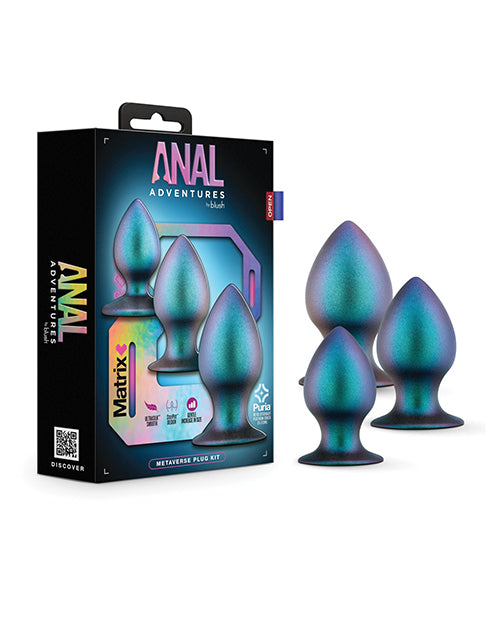 Anal Adventures Matrix Metaverse Plug Kit en Spruce: Set de placer intergaláctico - featured product image.