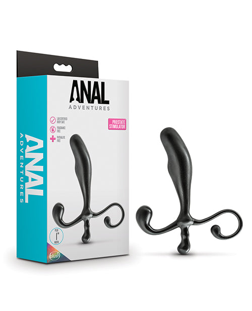 Estimulador de próstata Blush Anal Adventures en negro: la clave del éxtasis íntimo Product Image.