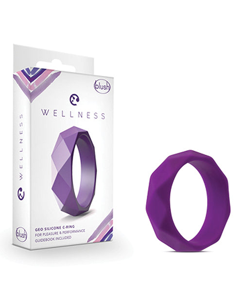 Blush Wellness Purple Geometric Silicone C-Ring Product Image.