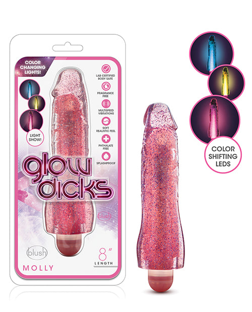 Blush Glow Dicks Glitter Vibrator - Molly: Sparkling Pleasure Vibrator - featured product image.